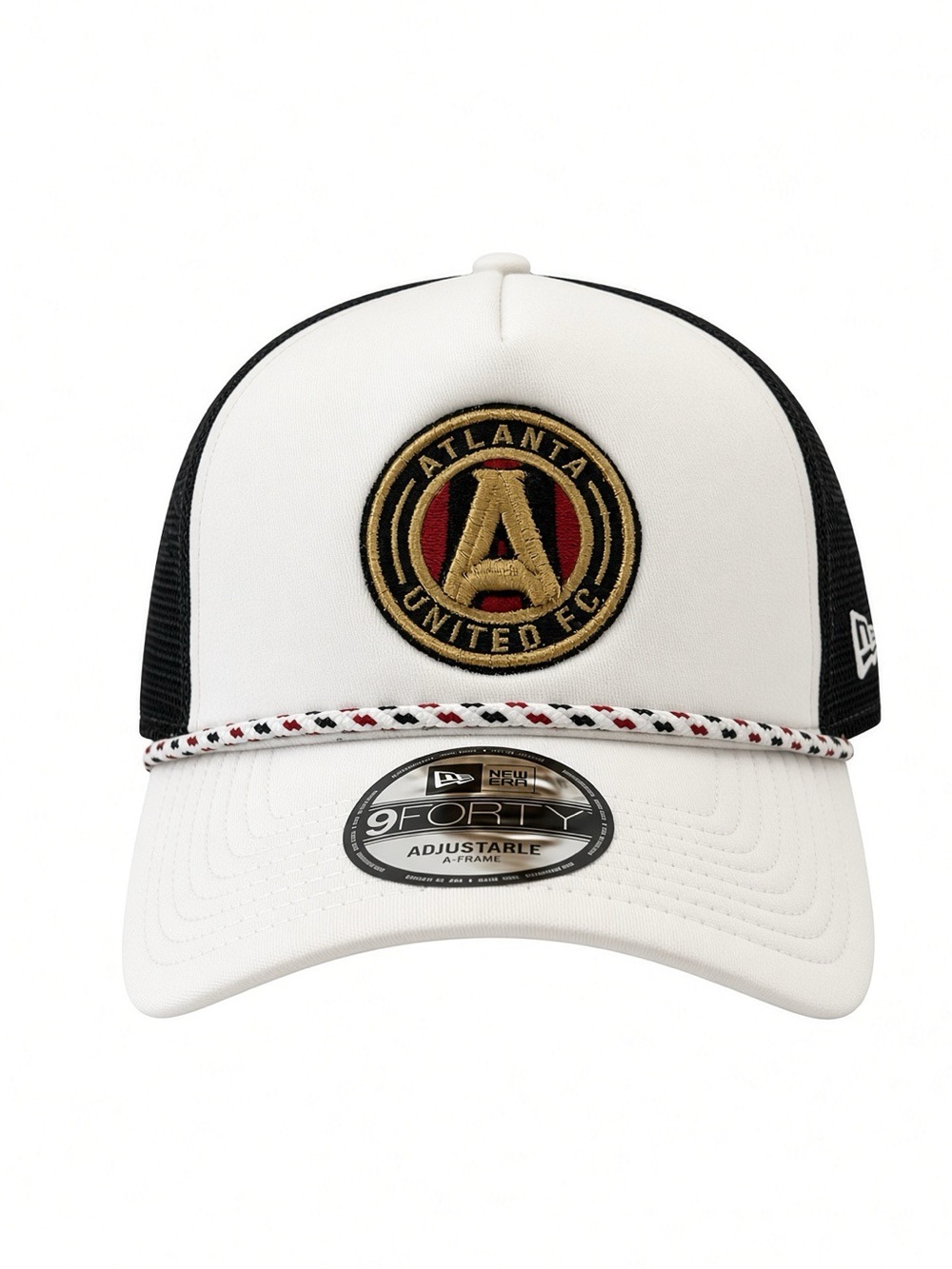 New Era Atlanta United FC White Black & Gold 9FORTY Adjustable Trucker Cap